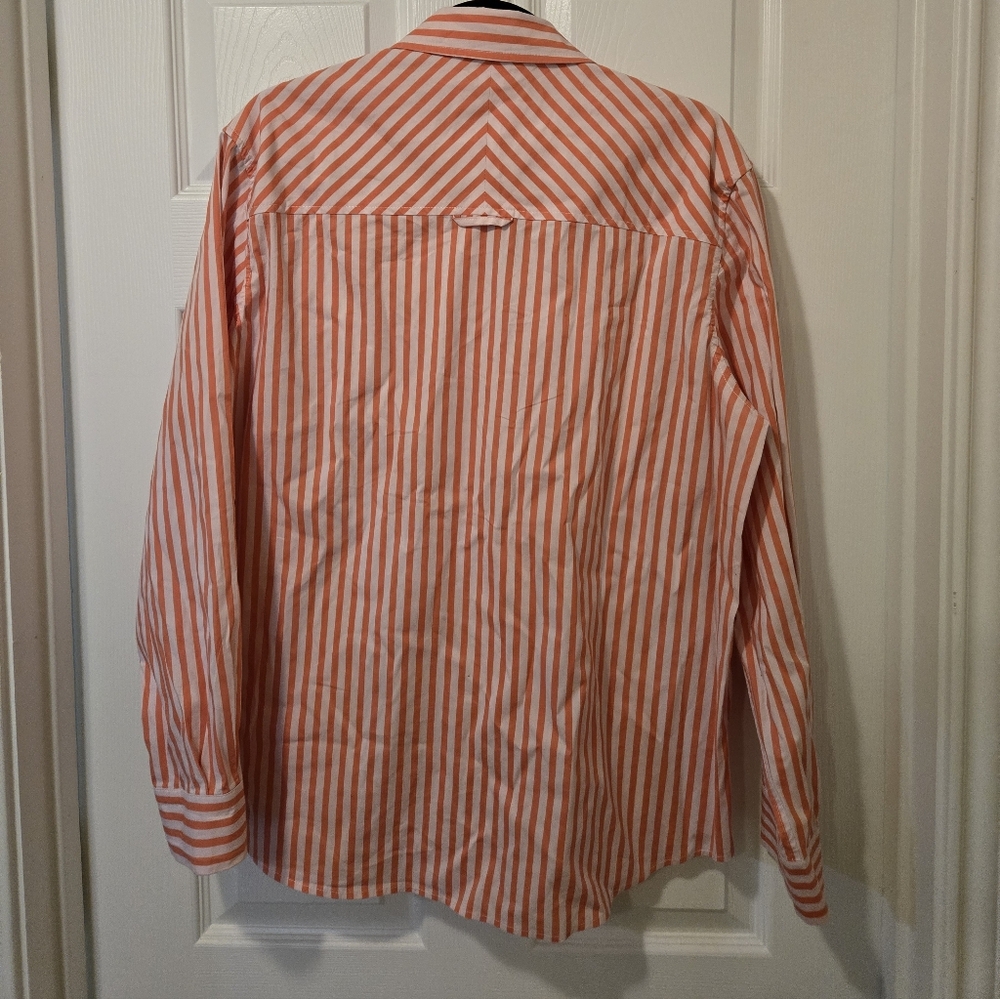 Addison Bay Women's Coral Striped Blouse - Picture 6 of 9